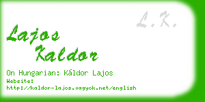 lajos kaldor business card